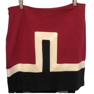 Kenar size 12 knit skirt red, Black and white knit with stretch side zipper